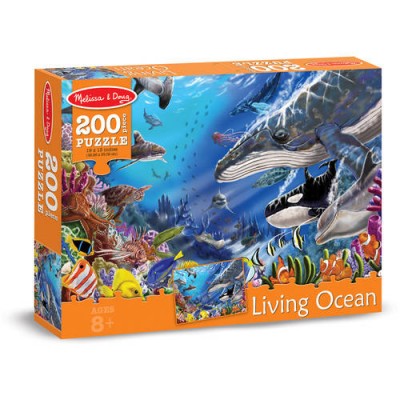 Melissa & Doug Living Ocean Underwater Sea Animals Jigsaw Puzzle (200 pcs)   555349098